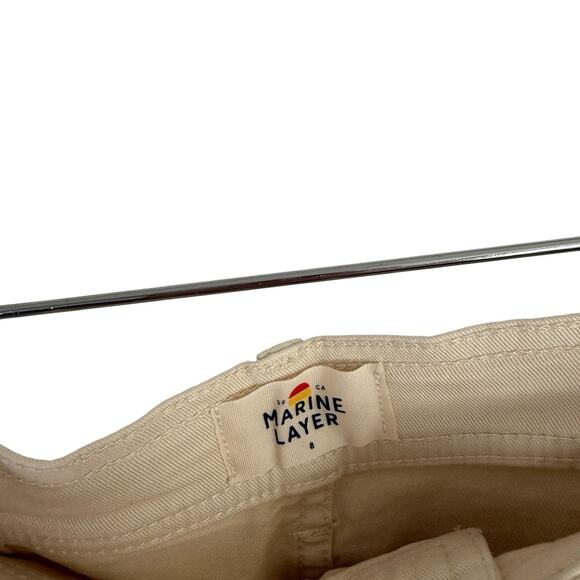 Marine Layer Bridget Wide Leg Crop Pants Papyrus Cream High Rise Womens 8 - Picture 4 of 7